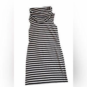 🖤🤍 EXPRESS Black & White Striped Sleeveless Stretch Jersey Dress Small S 🤍🖤